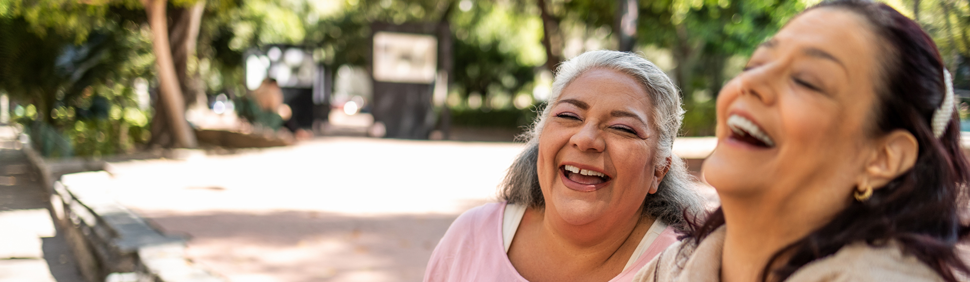 Two women laughing