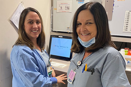 Two women nurses smiling